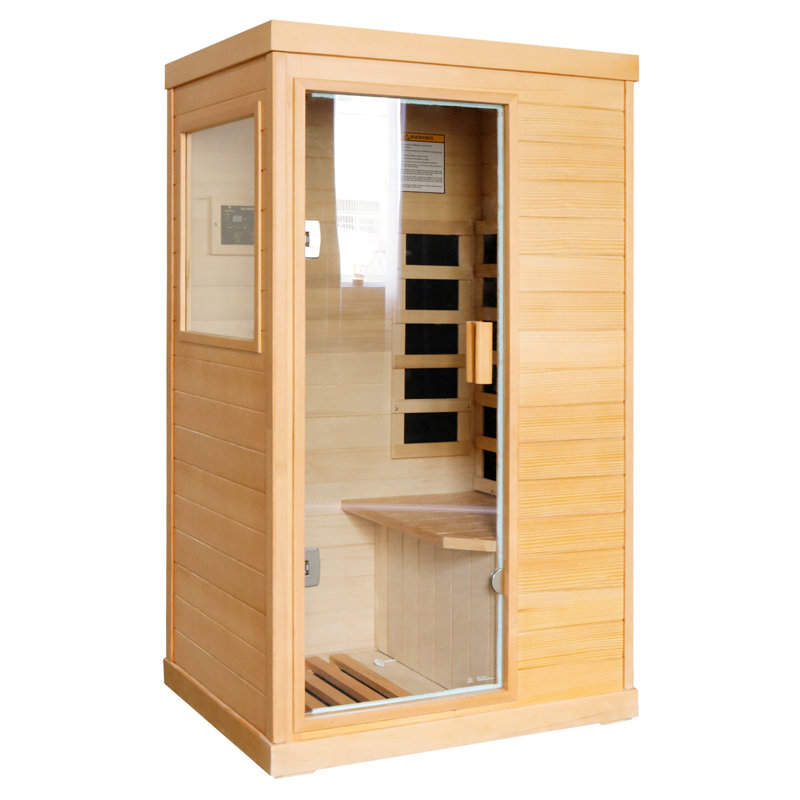 HOSAUNA Far Infrared Sauna Home Sauna Spa Room LowEMF Canadian Hemlock Wood 800W Indoor Saunas